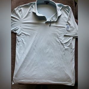 NWT Peter Millar Men's Short Sleeve Polo Shirt Size Large Light Blue stripes